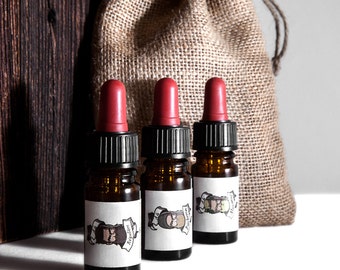 Discovery Pack - 3 oils for beard to the 5ml size - perfect for testing on a bearded man!