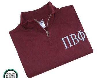 Pi Beta Phi Quarter Zip Pullover, PiPhi cadet fleece pullover, Pi Beta Phi Sorority Letters Fleece Pullover, PIPHI letters sweatshirt
