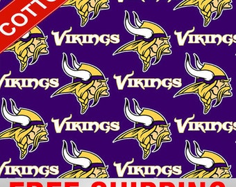 Minnesota Vikings Cotton Fabric NFL Style MIN-6456 60" Wide Free Shipping
