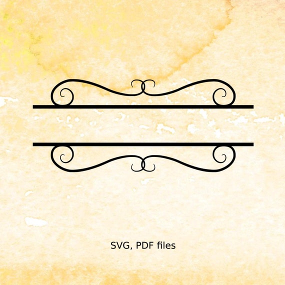 Download Split Monogram SVG Fancy Scroll svg pdf cutting files for