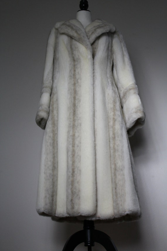 VTG Floor Length Faux Mink Cream Fur Coat by THATSHEILAVINTAGE