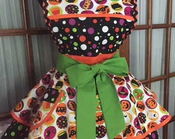 Halloween Apron - Full Halloween Apron - Cute Halloween Apron - 1950s Retro Pin Up Apron