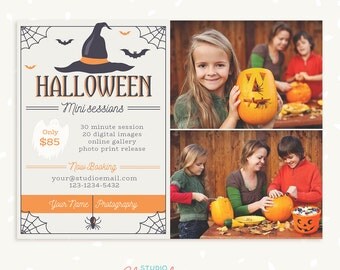 Halloween mini sessions template, Halloween marketing, Spooky, Fall Mini Session Template, Photography marketing, Halloween Photoshop PSD