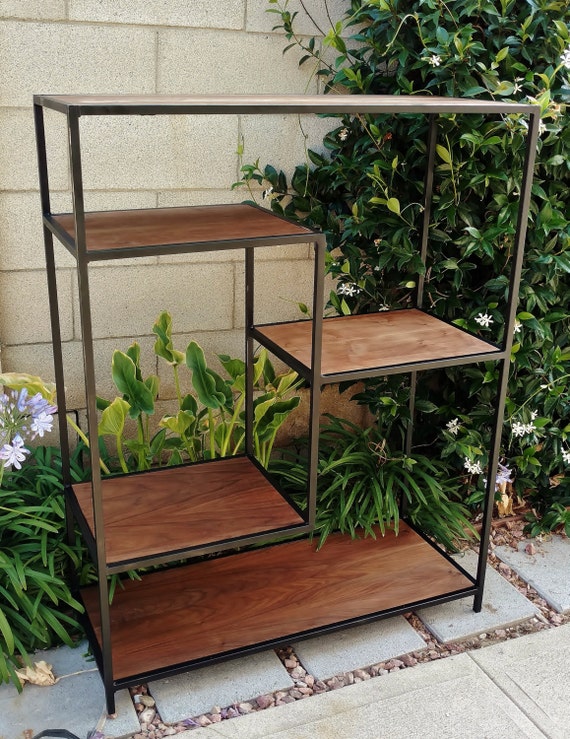 Mid Century Modern Metal Modular Bookshelf with floating