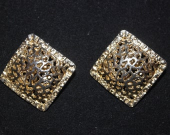 Goldtone Clipon Earrings signed WEST