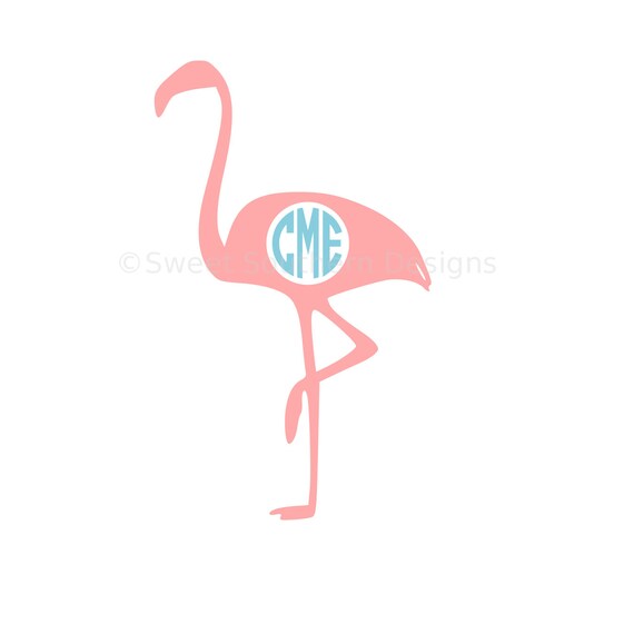 Download Monogram flamingo SVG instant download design for cricut or