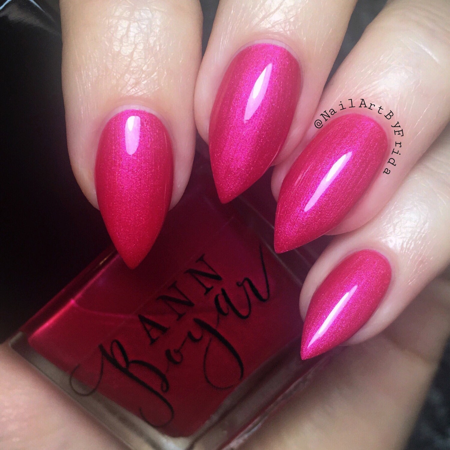 hot pink nail polish