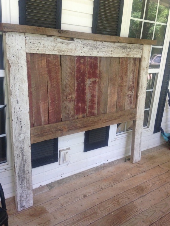 Reclaimed Queen Barnwood Headboard by WhatHappensInTheBarn on Etsy