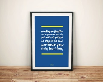 Leeds United Football Club "Marching On Together" Script Print