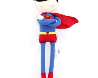 POUPEE Superman coton fait main