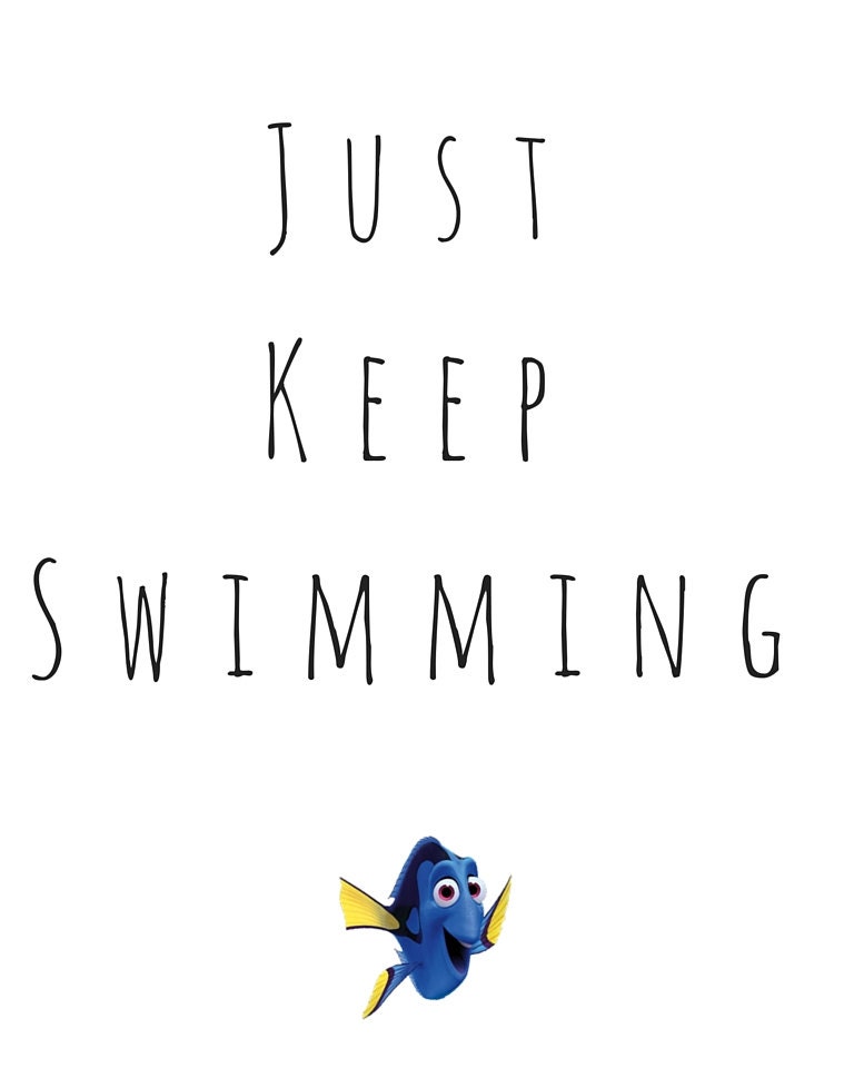 8x10 Printable Just Keep Swimming with Dory