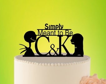 Wedding Cake Topper - jack and sally cake topper - jack sally wedding wedding decor jack and sally Wedding Cake Topper jack sally L2-02-007