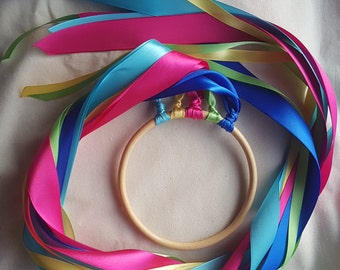 Items similar to Dancing Ribbon Rings - rainbow on Etsy