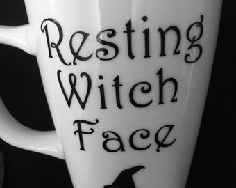 Resting witch face, fall mug, Halloween cup, Halloween mug, Halloween coffee cup, witch mug, witch cup, witch face mug