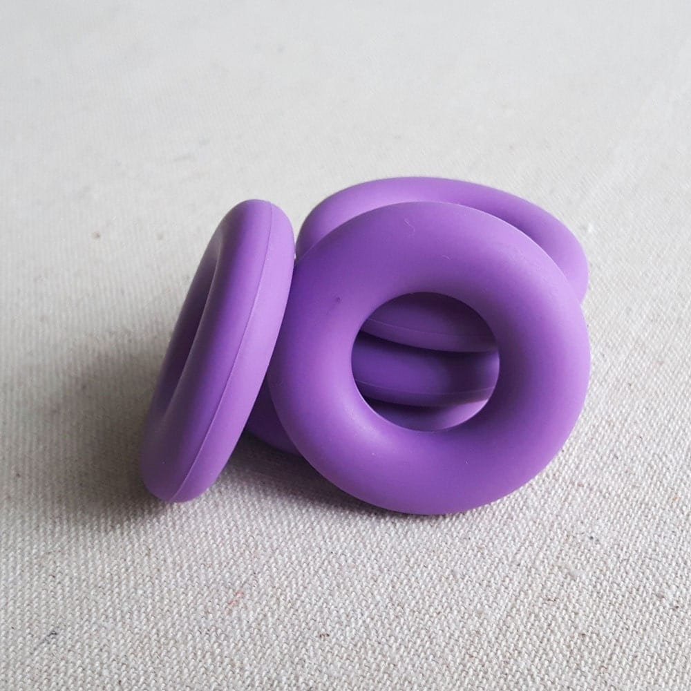 Purple Silicone Donuts, Silicone Rings, Necklace Rings, Small Pendant