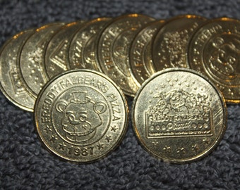 FNaF Party Favor 10 Party Coins/ Tokens FIVE NIGHTS at FREDDYS