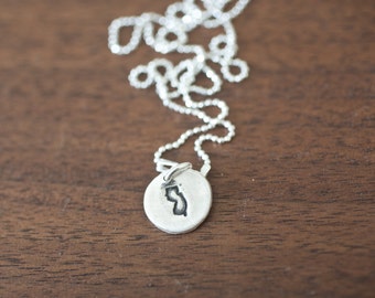 Tiny New Jersey Necklace Silver New Jersey Necklace State Charm State Necklace NJ Small State Charm New Jersey Charm New Jersey Necklace