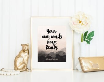 Trendy Wall Art / Trendy Print / Custom Watercolor Print / Ombre Print / Mountain Print / Up to 13x19 / Modern Print / Modern Wall Art