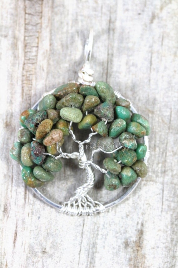 Turquoise Tree of Life Pendant by Phoenix Fire Designs