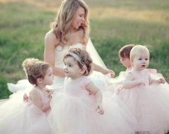 Light Blush Flower Girl Dresses Gorgeous Tutu Frocks pastel rustic weddings pink dress custom gowns tulle dress stylemepretty