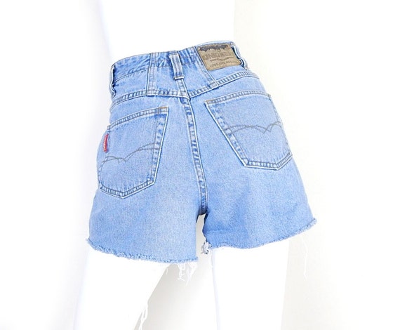 Size 4 High Waisted Denim Cutoff Shorts 80s 90s Vintage 1045