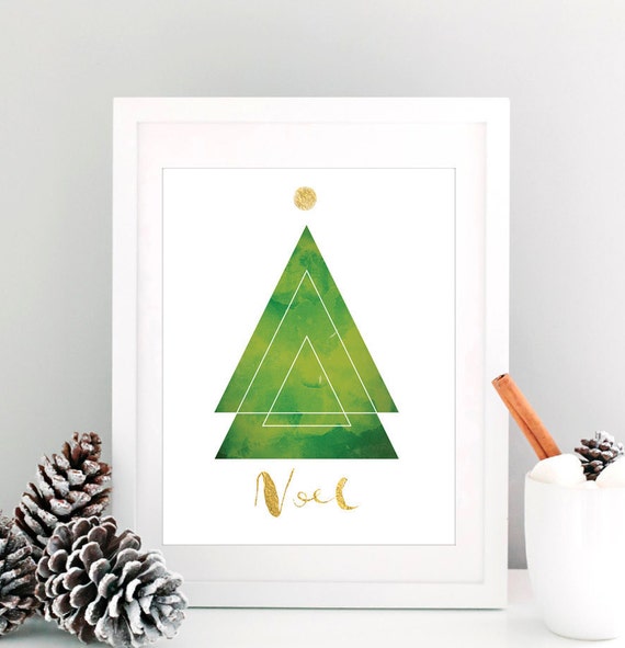 Christmas Tree Printable Art Modern Geometric Christmas Tree