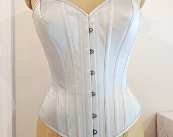 Overbust corset- custom bespoke, choose your color- made to measure real corsetry, silk cotton twill coutil steel-boned authentic corsets