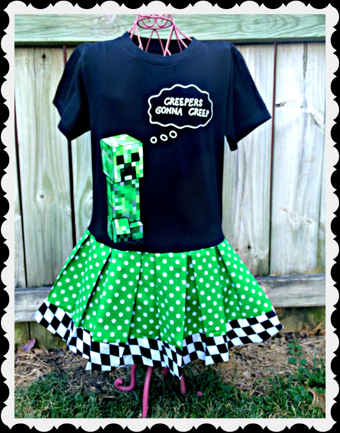 girls Minecraft dress creeper girls girls by BlossomBlueBoutique