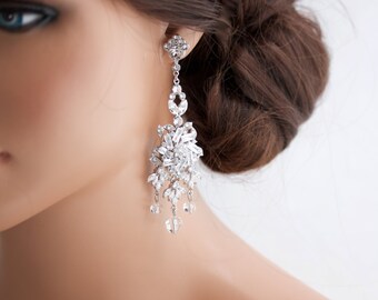 Wedding Chandelier Earrings Crystal Chandelier Earrings Bridal Statement Earrings Wedding Jewelry AINSLIE