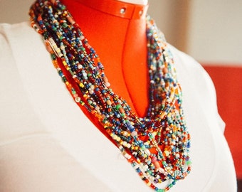 African jewelry, Beaded necklace, African bead necklace, African beaded jewelry, Bead jewelry, African necklace, Africa jewelry, Sister gift
