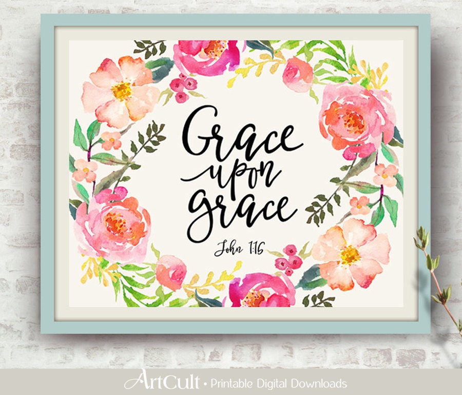 Printable Wall Art digital download GRACE UPON GRACE by ArtCult