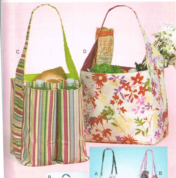 Shopping Tote Bags Grocery Market Bag Sewing Pattern McCalls