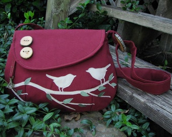 Eco friendly Tote, Birds,Handbag, Purse, Messenger, Shoulder Bag, school bag