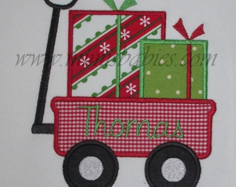 Christmas Shirt Boys or Girls Wagon with Presents Wagon full of Gifts