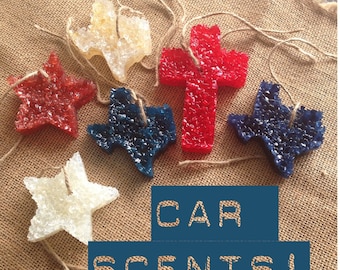 Car Scent Aroma Bead Air Freshener Leather Scented Cross Texas Star Shape Choice