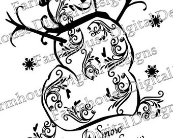 Let it Snowman .SVG/.DXF/.PNG for use w/ Silhouette Studio and other Cutters -- Instant Download