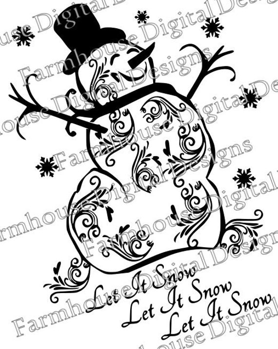 Download Let it Snowman .SVG/.DXF/.PNG for use w/ Silhouette Studio and