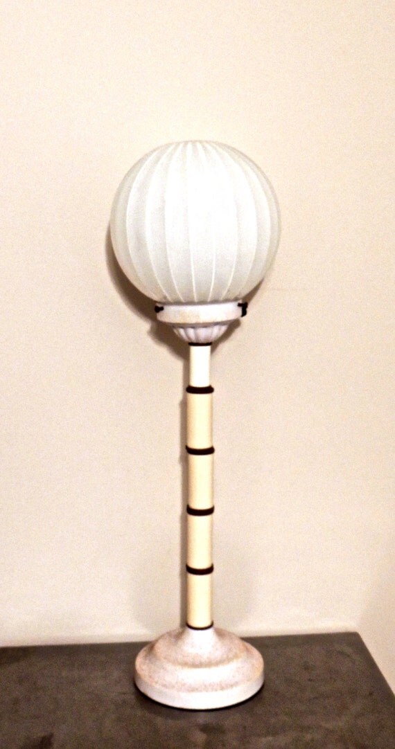 SALE vintage globe lamp 1950s60s white mid century globe