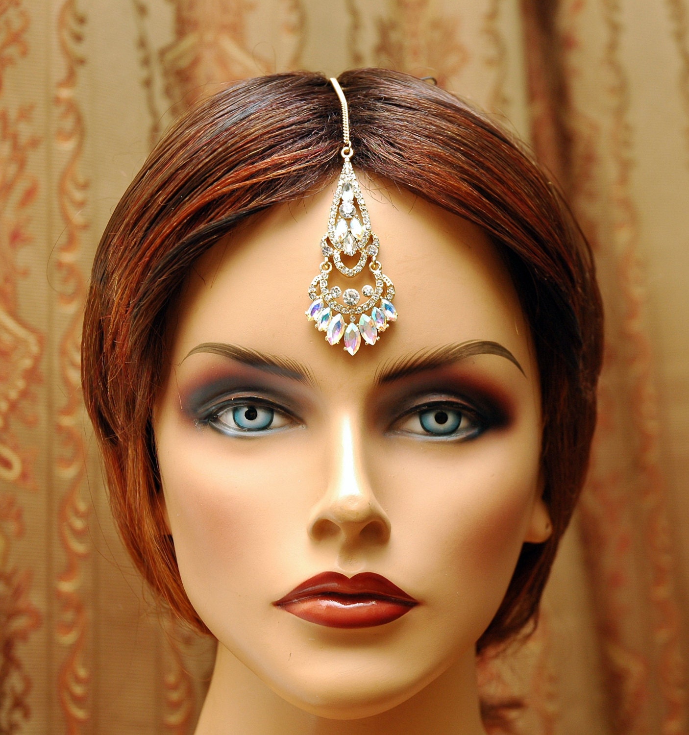 Bridal Tikka Headpiece Wedding Crystal Bridal Headpiece