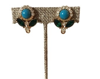60's Vintage Sarah Coventry Flower Clip Statement Earrings