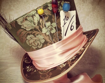 Mad Hatter hat, Steampunk hat, Full Size Top Hat, Top Hat, Custom Top Hat, Alice in Wonderland, Cosplay hat, Steampunk Wedding, Festival Hat