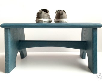 children's/kids step stool | scout & indiana ™ || durable handcrafted wooden step stool with custom milk paint | low step | gifts for kids |