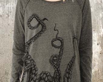 Women's Pullover Sweater - Octopus Tentacles - Alternative Apparel Locker Room Pullover - Women's Small - XL Available