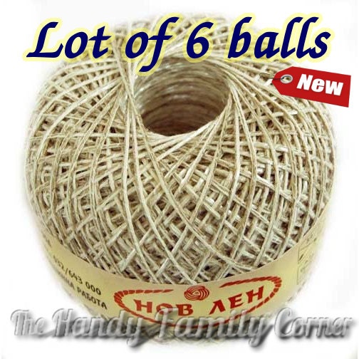 6 balls of Linen yarn flax yarn flax linen cotton viscose
