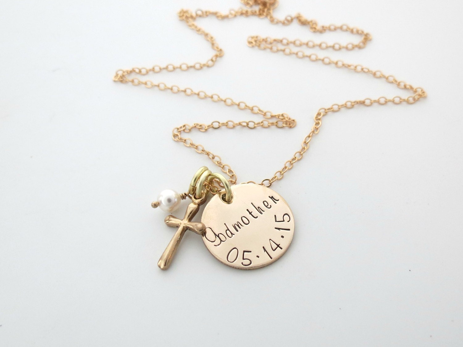 Personalized Godmother Necklace Cross Necklace Baptism