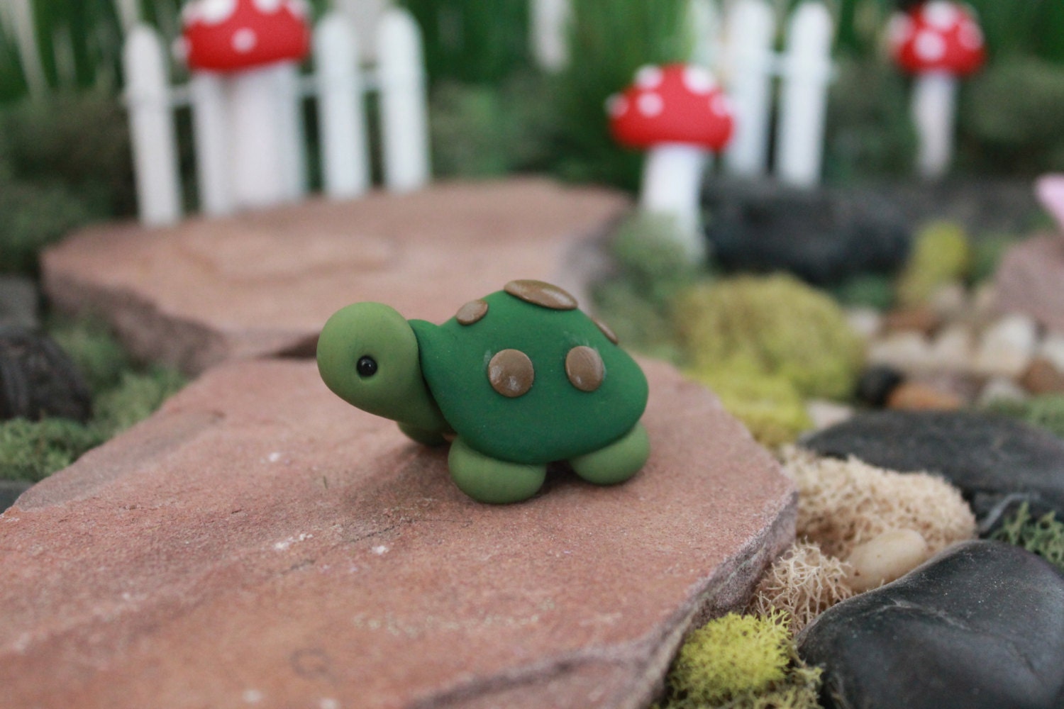 Polymer Clay Turtle Miniature Turtle Mini Clay Turtle