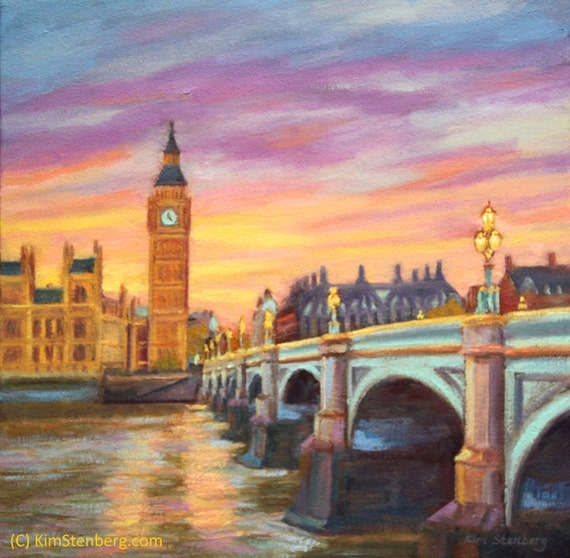 Big Ben Painting Original Oil Painting 12 x by KimStenbergFineArt