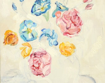 Original Painting Floral Flower Still Life Art Colorful Rose Van Gogh Monet Matisse Picasso Impressionist Expressionist 10" by Derek Boman