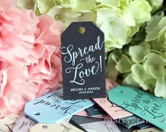 Wedding Favor Tags Spread the Love! Custom Personalized Names & Date Thank You Tags -Perfect for Jam, Honey, Jelly, Butter Tags Bulk Listing