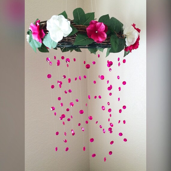 Pink Crystal Nursery Mobile Baby Girl Nursery